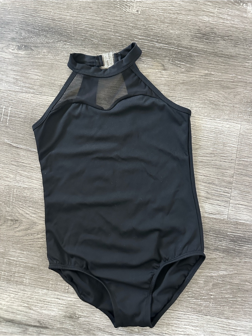 Black Halter-Style Girls Leotard Size 7/8